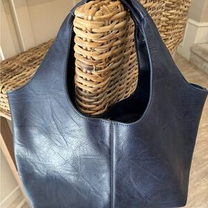 Navy Blue Ah Dorned Tote Bag